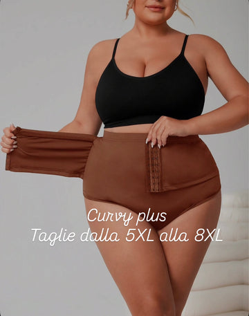 Pantaloncini a vita alta con bottoni frontali in tinta unita